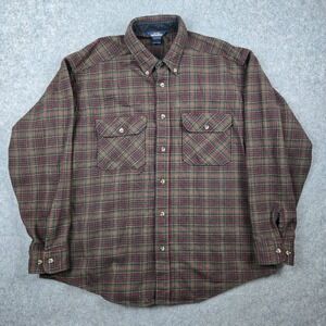 Vintage Woolrich Wool Flannel Mens XL Red Green Plaid Outdoors Cabincore 90s